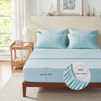 Zzlpp Full Comforter Set 7 Pieces, Light Blue Tufted Bed in a Bag - Image 7