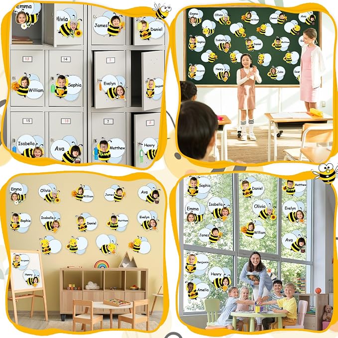 gisgfim 80Pcs Bee Cutouts Summer Honey Bee Decorations Bulletin Board Summer - Image 6