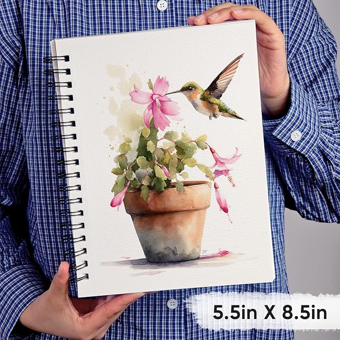 KOVIEDE 100% Cotton Watercolor Paper Pad 3 Pack Cold Press 140lb/300gsm Spiral - Image 6