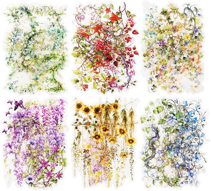 120 Pcs Floral Vine PET Stickers by Auriicleaf