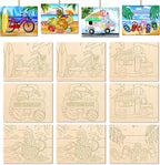 COCHIE 10 Pieces Large Summer Unfinished Wood Crafts to Paint by COCHIE