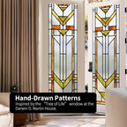 Original Hand Drawn Faux Stained Glass Window Film, Double-Sided Privacy Static - Image 5