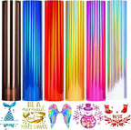 Holographic HTV Heat Transfer Vinyl Metallic Holographic Vinyl Gold Iron HTV 6 by KEGUMINGX