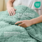 Wemore Fleece Weighted Blanket for Adults, Dual Sided Cozy Soft Sherpa Heavy - Image 3