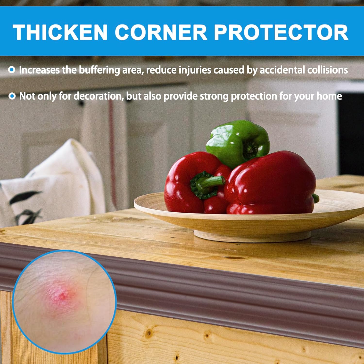 Wall Corner Protector Peel and Stick Corner Trim Molding Flexible Inside & Outside Wall Edge Guard Self Adhesive Moulding Trim for Edge Use, Brown, 1.6” W x 10’ L