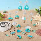 FASHEWELRY 20Pcs Ocean Resin Wood Earring Charms Transparent Wooden Earring - Image 2