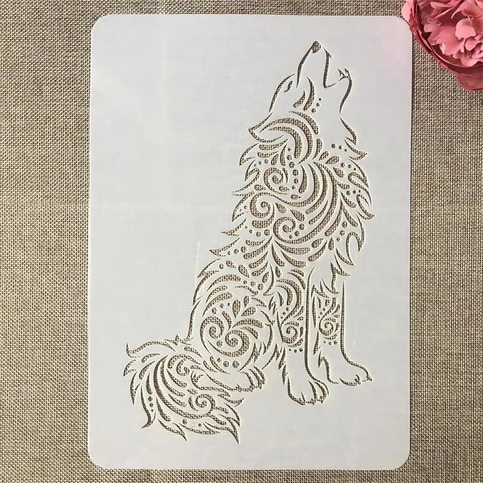 TIAMECH A4 Reusable Mandala Wolf Stencil - Image 4