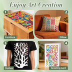 Texture Stencils for Crafts Reusable 16Pcs Stencils | DIY Art Painting Stencil - Image 5