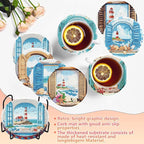 8 PCS Diamond Art Coasters Kits Lighthouse Diamond Painting Coaster | Diamond - Image 3