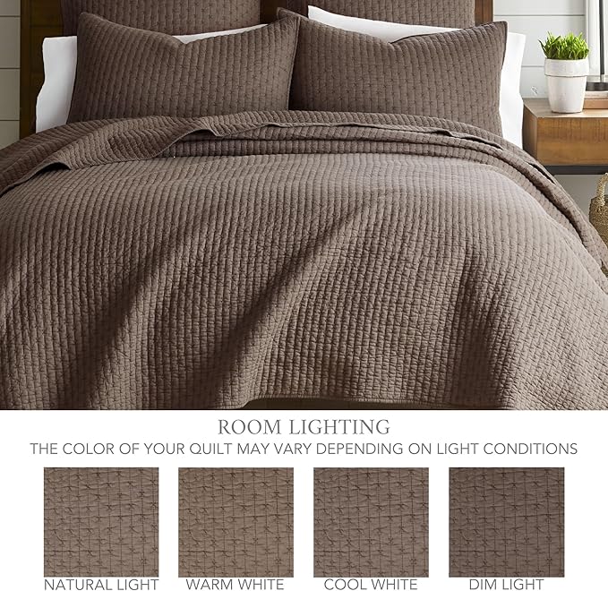 Levtex Home Cross Stitch Reversible King/Cal King Quilt Set - Image 4