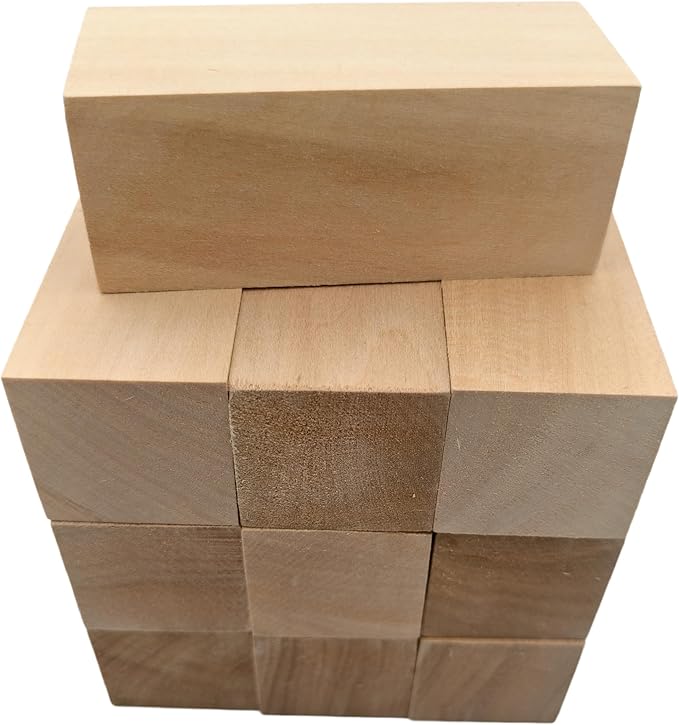 10PCS Basswood Carving Blocks, Whittling Wood Carving Kit, Unfinished Wooden by Unknown