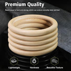 FoDau770 5pcs Natural Beech Wooden Rings, Unfinished Solid Wood Rings Heavy - Image 3