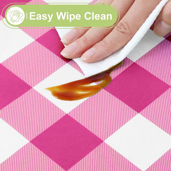 Smiry Rectangle Table Cloth, Waterproof Vinyl Tablecloth - Image 3