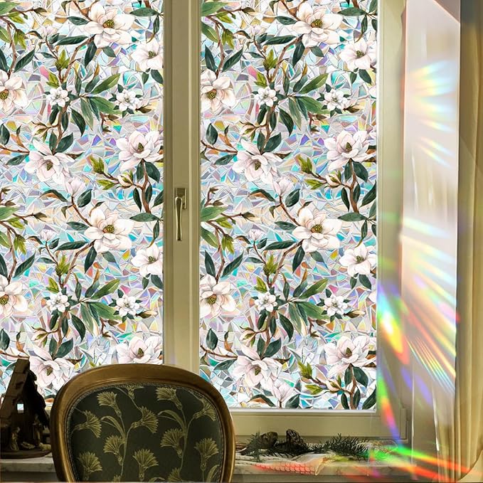 Floral Stained Glass Window Privacy Film, Retro Decorative Rainbow Window - Image 7