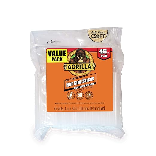 Gorilla Hot Glue Sticks, Full Size 4" Long x 0.43" Diameter - Image 2