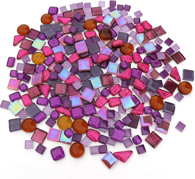 LITMIND Assorted Purple Irregular Crystal Mosaic Tiles, 9oz Value Pack - Image 2