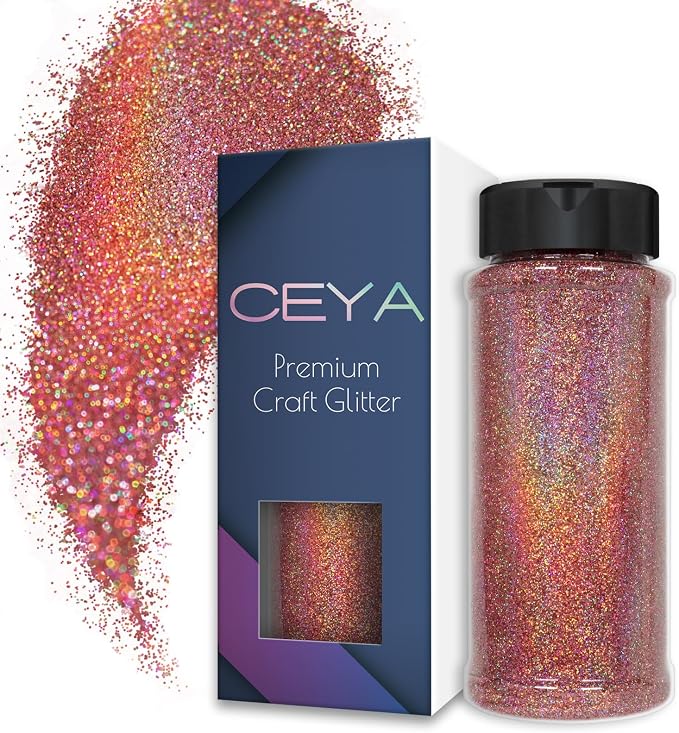 Ceya 3.8oz/ 110gHolographic Ultra Fine Glitter Powder Laser Pink Mauve Glitter by CEYA