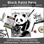 Black & White Acrylic Paint Pens, Dual Tip, 0.7mm Fine Nibs 10 Pack | Opaque Ink - Image 5