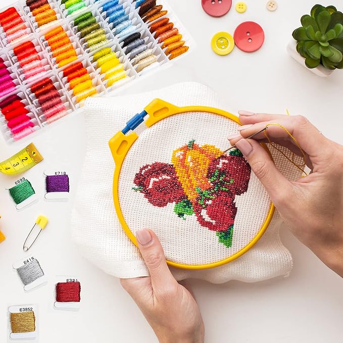 The Original 108-Color Embroidery Floss Kit – 99 Cotton & 9 Metallic Threads - Image 6