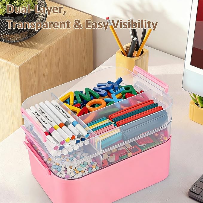 Gifhomfix 3-Layer Plastic Craft Organizers and Storage Box - Image 6