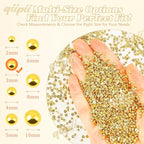 qiipii 7200PCS 3mm Small Shiny Gold Round Half Round Pearls - Image 3