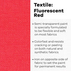 Jacquard Textile Color Fluorescent Red - Image 2
