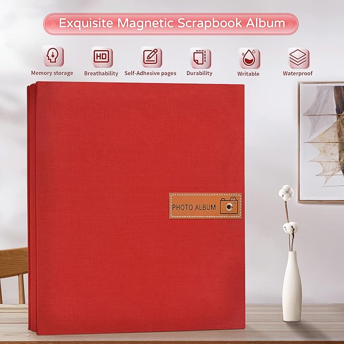 Popotop Large Photo Album Self Adhesive 4x6 5x7 8x10 Scrapbook Album DIY - Image 2