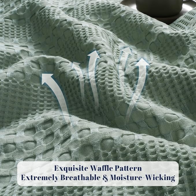 PHF Cooling Waffle Blanket King Size, Lightweight 60% Rayon from Bamboo & 40% - Image 4