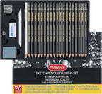 KALOUR 26-Piece Professional Sketch Pencil Set, 4H to 14B Graphite Pencils | by PANDAFLYArtSupplies