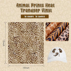 HTVSTD Leopard Heat Transfer Vinyl 16 Sheets 12×10in Iron on Vinyl | Animal - Image 2