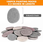 River Rocks for Painting 100 Pcs Large 2-3 Inch Flat Smooth Painting Stones - Image 2