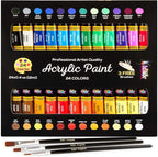 Acrylic Paint Set Canvas Art Paints 24 Colors Perfect Paint Finish by KOLORKINGDOM