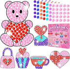 Qyeahkj 6 Pcs Valentine's Day Arts Crafts DIY Heart Bear Gem Diamond Suncatcher by Qyeahkj