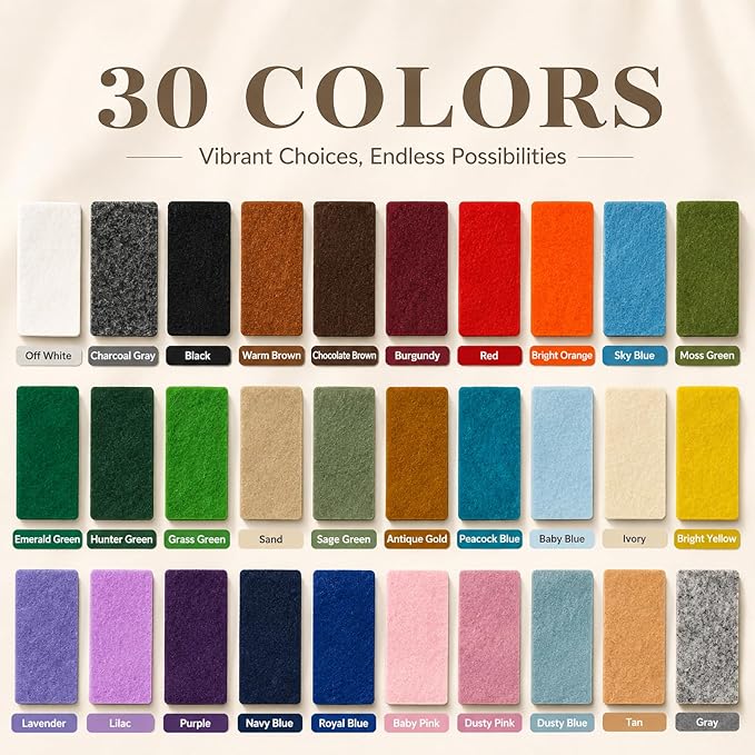 Peacock Blue Large Felt Fabric 36" x 36", 1.4 mm Soft Felt Sheet, Nonwoven - Image 2