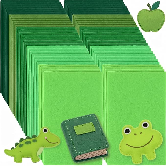 Peryiter 150 Pcs Back to School Green Felt Fabric Sheets Bulk by Peryiter