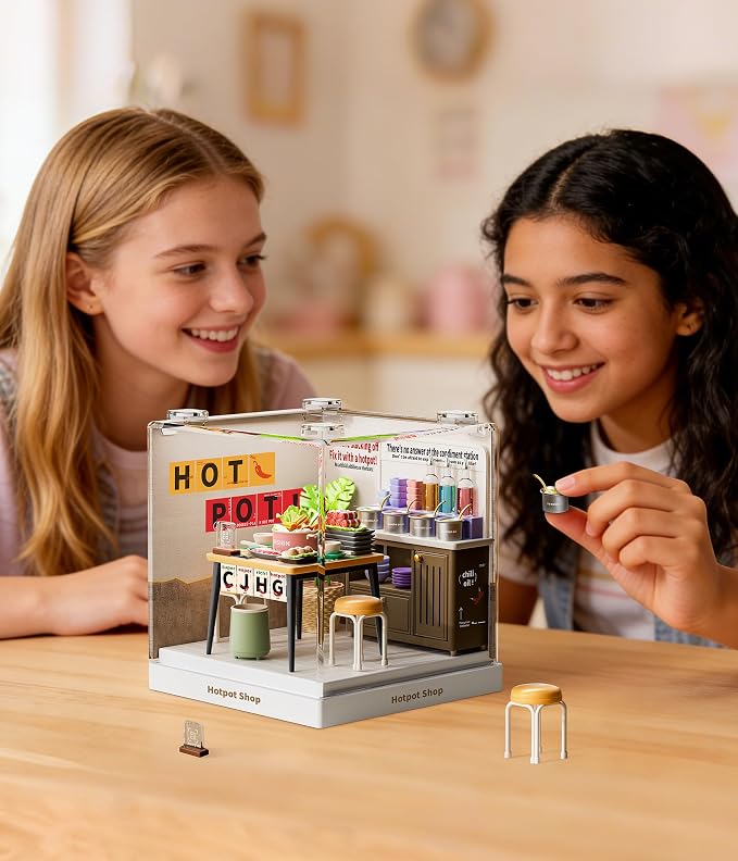 Hotpot Shop Miniature House Kit, Plastic DIY Dollhouse - Image 5
