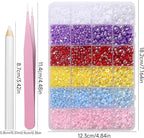 9000Pcs 3-8mm Blue Red Purple Flatback Pearls - Image 4