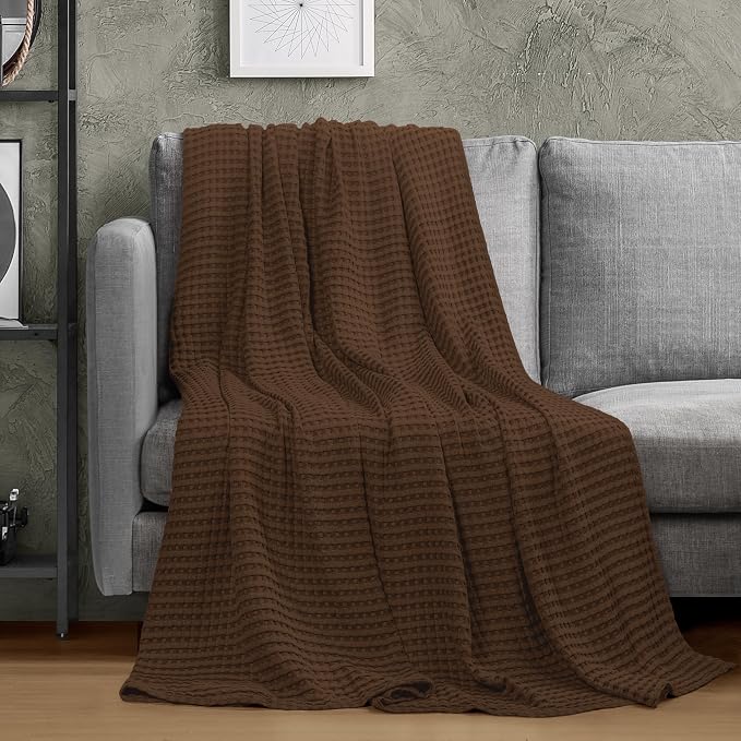 Utopia Bedding 100% Cotton Waffle Weave Blanket Queen Size - Image 7