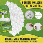 280 Pcs Double Sided Adhesive Dots, 0.79" Clear Removable Sticky Adhesive - Image 2