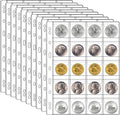 20 Pocket Coin Pages for Collectors, 10 Sheets Coins Sleeves Coin Holders Stamp by carinacoco