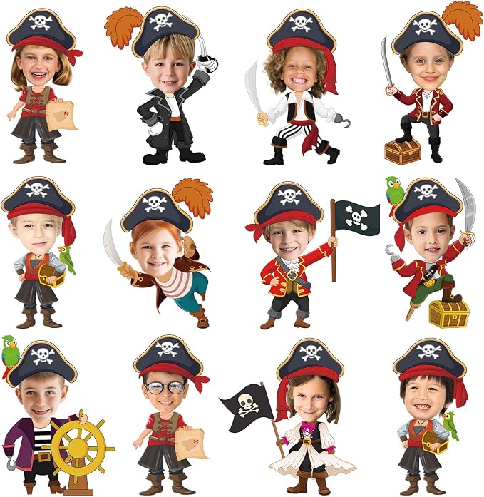 60pcs Pirate Cutouts Pirate Treasure Theme Bulletin Board Decorations Skull Hat by partygreeting