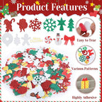 Coopay 600 Pcs Christmas Foam Stickers, Self-Adhesive Glitter Foam Stickers - Image 3