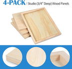 Falling in Art 4 Pack 11x14’’ Unfinished Birch Wood Panels Kit - Image 3