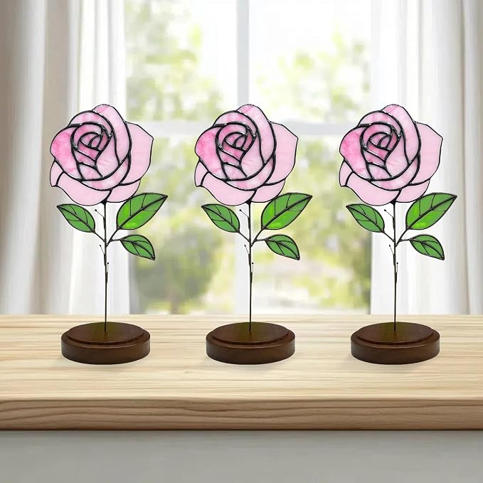 Stained Glass Flowers, Stained Glass Rose - Image 6