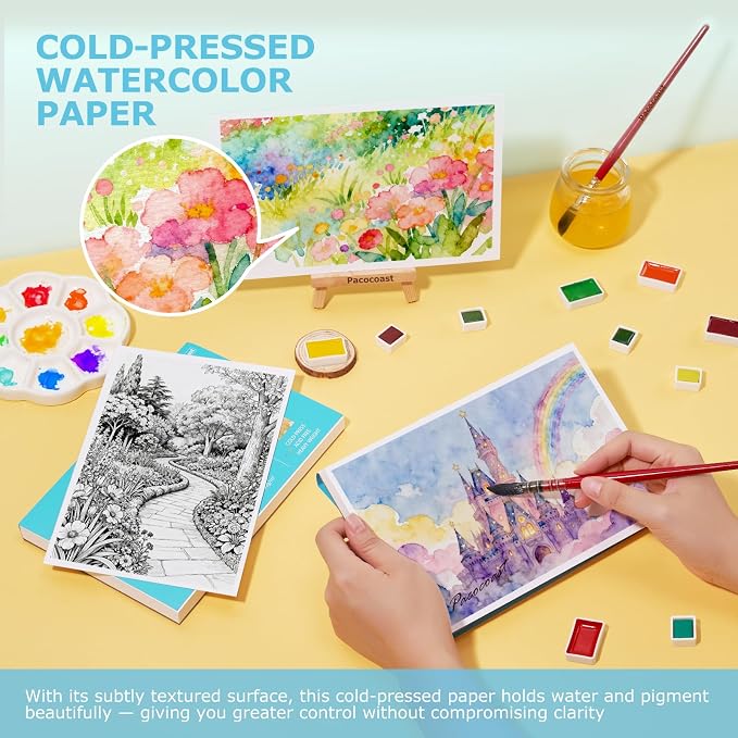 Pacocoast Water Color Paper Bulk, 5.5"x8.5" Art Sketch Book, Artist Watercolor - Image 4