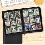 9 Pocket Card Binder, Premium Zip Trading Card Binder, 540 Double Sided Pocket - Image 4