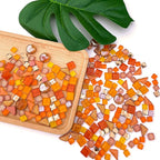 LITMIND Assorted Orange Irregular Crystal Mosaic Tiles, 9oz Value Pack - Image 3