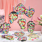 Eersida 32 Pcs Mothers Day Suncatchers Paper Craft Set DIY Flower Shaped - Image 6