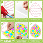 32 Sets Easter Egg Suncatchers Craft Kit DIY Window Stained Glass Effect Easter - Image 3