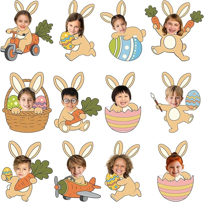 60pcs Easter Theme DIY Cutouts Easter Bunny Eggs Bulletin Board Decoration Set by partygreeting
